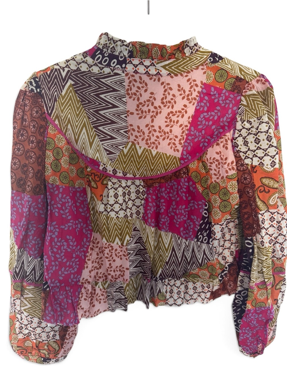 Fate Patchwork Ruffle-Collar Blouse - Picture 2 of 5